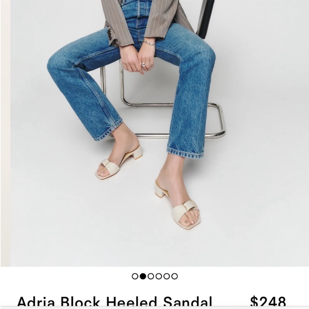 Reformation Adria Block Heeled Sandal Oatmeal